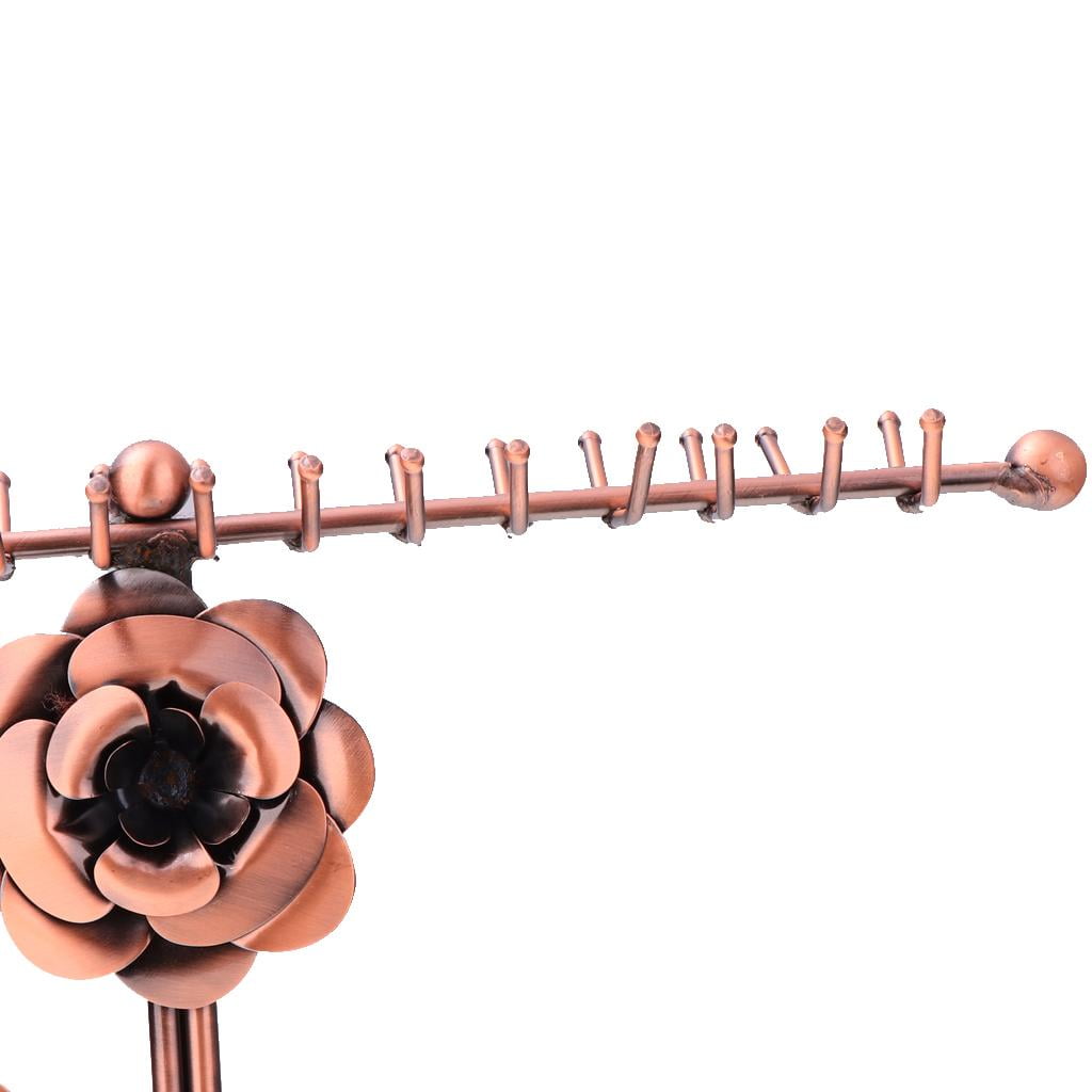 Rose Flower Metal Jewelry Rack Plated Bangle Ring Organiser Holder 