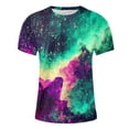 thumbnail image 5 of Idoravan Mens Shirts Casual Stylish Mens Shirts under $5.00 Men's Casual Sky Printed Round Neck Short Sleeved T-shirt Top, 5 of 5