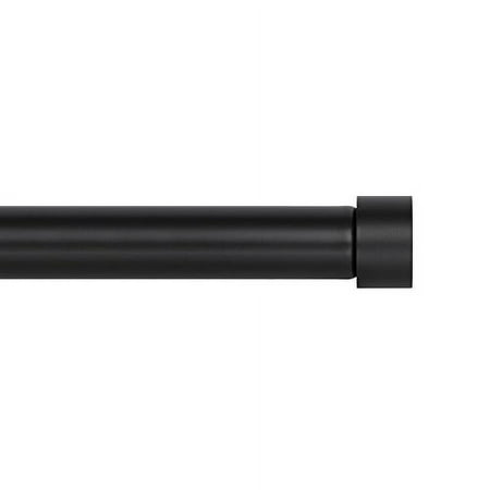 Ivilon Drapery Window Curtain Rod - End Cap Style Design 1 Inch Pole. 28 to 48 Inch Color Black