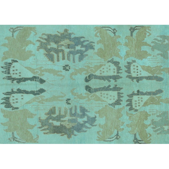 Ahgly Company Indoor Rectangle Oriental Light Blue Modern Area Rugs, 3' x 5'