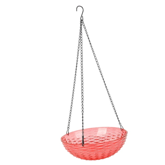 Hanging Bird Bath Fountain, Solar Powered Large Plastic Birdbath Bowl with Solar Bubbler Fountain for Outdoor Garden, Balcony, Patio, Branches