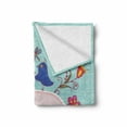 thumbnail image 2 of 4th Anniversary Soft Flannel Fleece Blanket, Romantic Design of Birds Flowers and 4 Years Together Lettering, Cozy Plush for Indoor and Outdoor Use, 50" x 60", Pale Blue Multicolor, by Ambesonne, 2 of 6