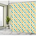 thumbnail image 5 of Ambesonne Geometric Shower Curtain, Abstract Circle Cube, 69"Wx75"L, Yellow and Blue, 5 of 5