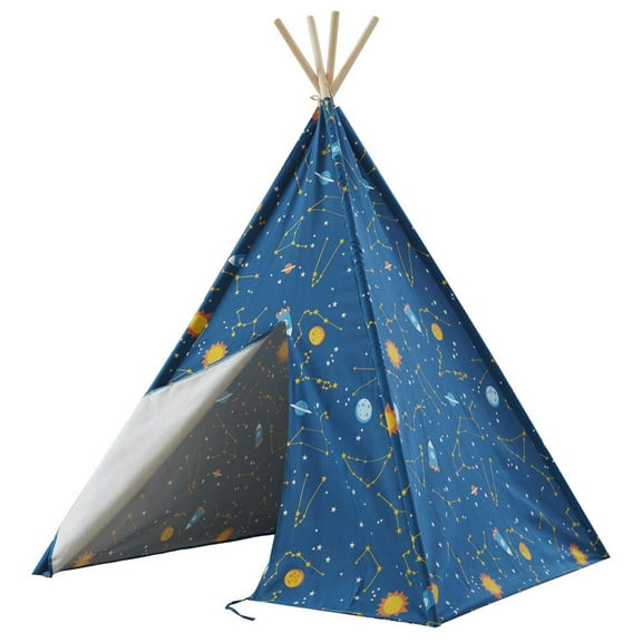 Asweets Glow in the Dark Starry Sky Indoor Kids Foldable Canvas Play Teepee Tent