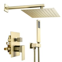 Aquaterior Shower Faucet Set Wall Mount Concealed Mixer Valve Rain Shower Gold