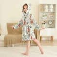 thumbnail image 4 of FORMRS Kids Bathrobe Unisex Hooded Robe Toddler Pajamas Sleepwear, Size 10-12T, Red and White Floral Pattern, 4 of 7