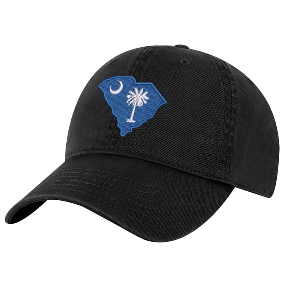 South Carolina Flag Baseball Cap – Embroidered Palmetto State Hat for Southern Pride (Black)