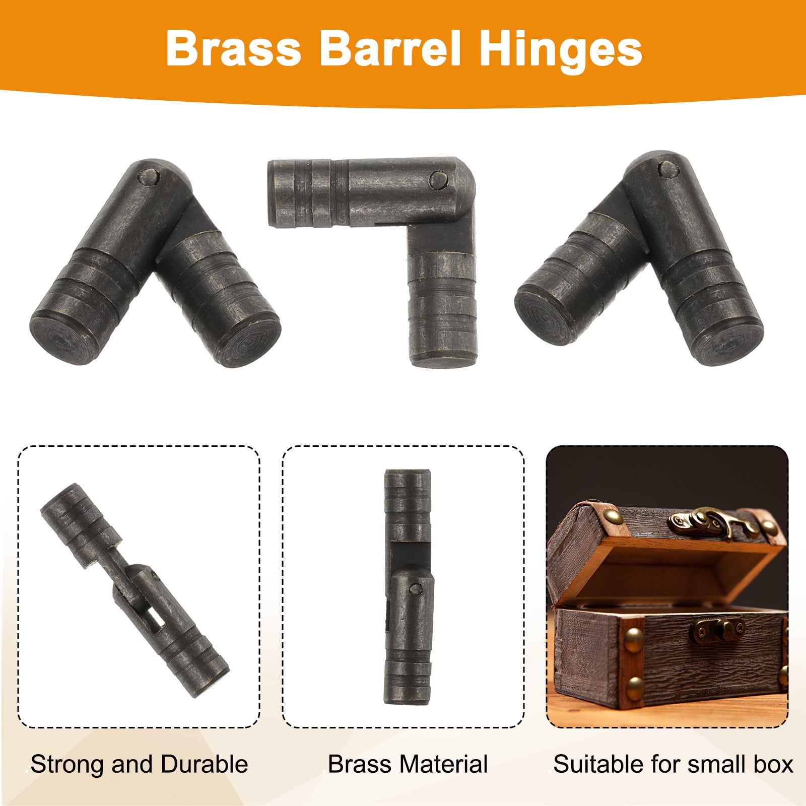 Unique Bargains Invisible Barrel Hinges Brass Concealed Hidden Barrel Hinge 4x20mm Black
