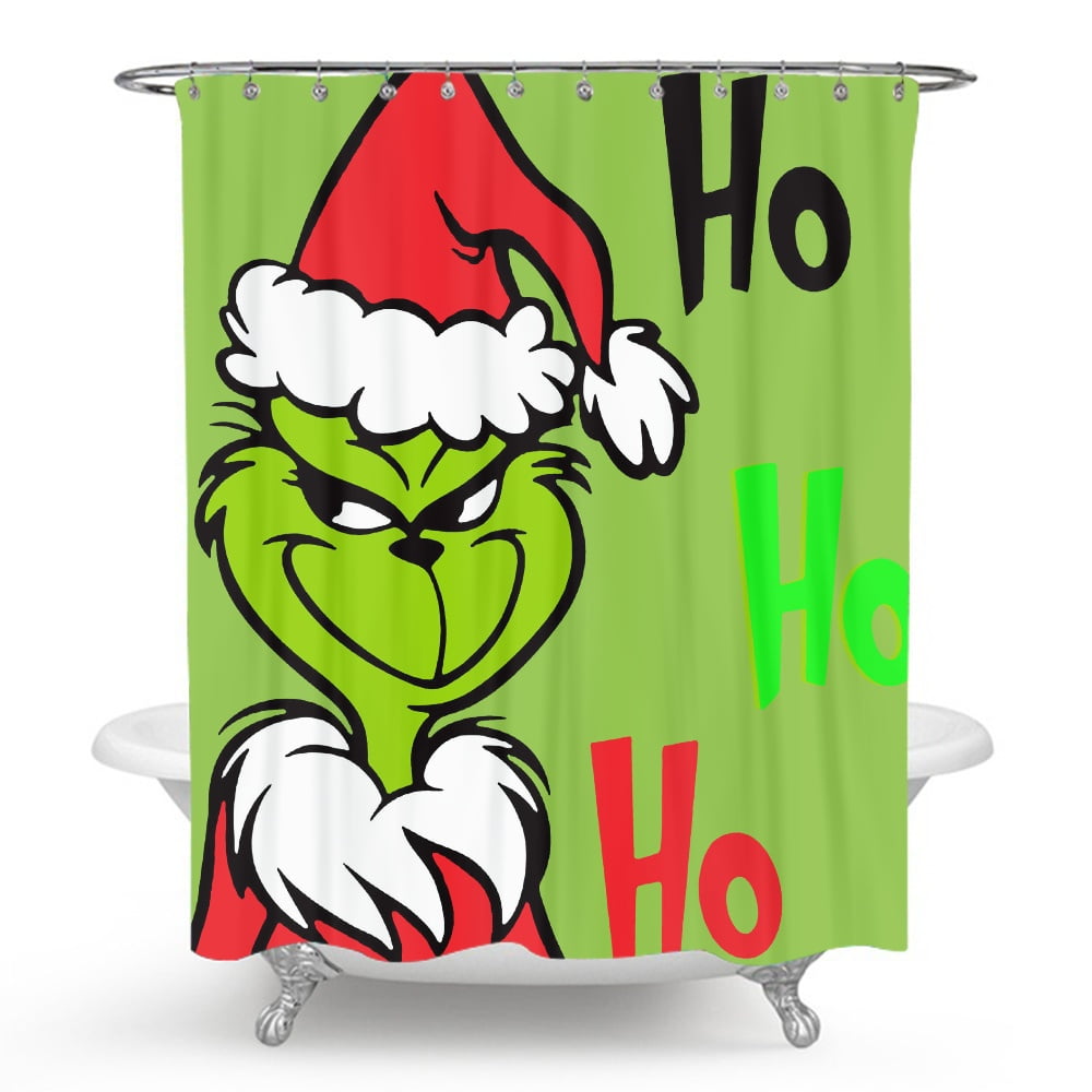 Grinch Christmas Shower Curtain Set Cute Grinch Shower Curtains