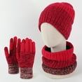 thumbnail image 5 of BambooMN Unisex Men Women Soft Warm Cozy Outdoor Winter Beanie Hat, Infinity Scarf, Glove Set for Cold Weather, Blue, 5 of 5
