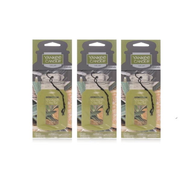 Ambientador para coche Yankee Candle con salvia y cítricos, paquete de 3