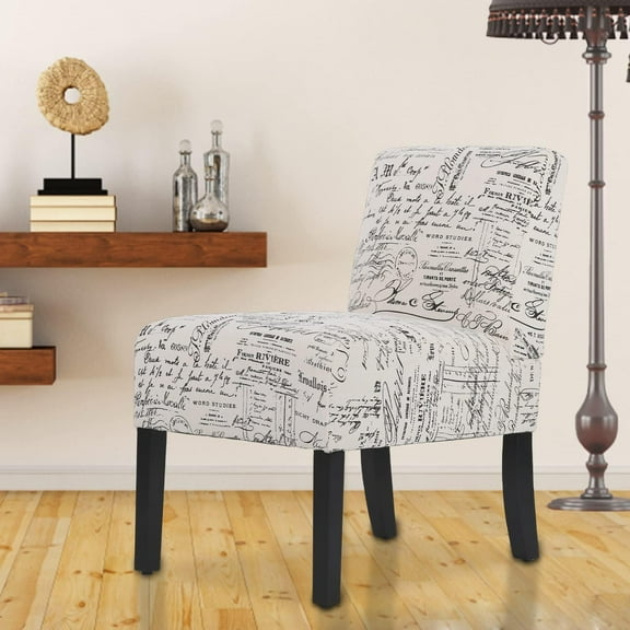 WYDK Fabric Accent Chair for Living Room, Bedroom - Contemporary Armless Dining Chair with Thick Sponge Cushion, Wood Legs, Upholstered Occasional Chair