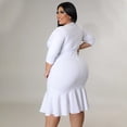 thumbnail image 4 of AURA Women V Neck Lace Ruffle Dress Casual Midi Summer Elegant Loose Fit Dress, 4 of 6