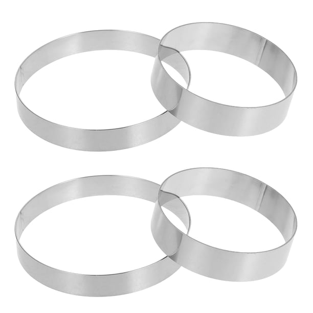 2 uds anillos de pastel de acero inoxidable para hornear cortadores de postres redondos cortadores de galletas cortadores de pasteles herramientas de pastelería para pasteles y galletas