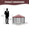 thumbnail image 3 of Enclos pour Chien Walmart - Grand Parc Hexagonal d'Extérieur avec Toit Résistant aux Intempéries - Cadre en Métal Robuste et Porte Verrouillable - Enclos Pliable Noir pour Cour/patio, 3 of 8