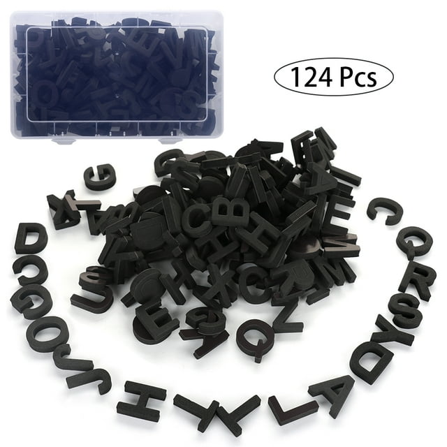 124 Pcs Fridge Magnetic Letters Gift Set Alphabet Magnets with Carry Box