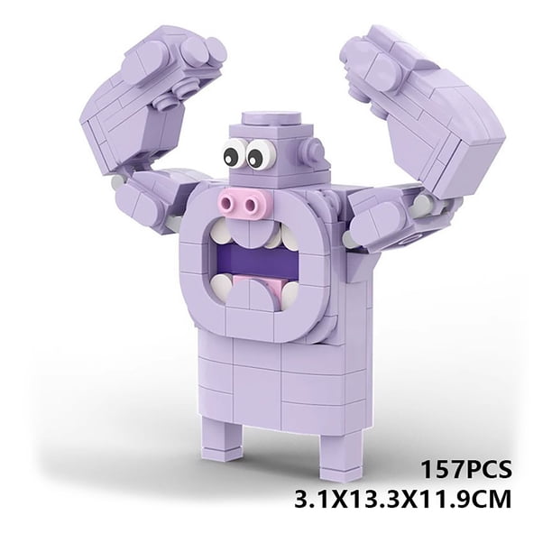 Mannequin Amusement MOC Building Blocks Park Purple Kangaroo Kindergarten Monster Gift Toys, for Adults Office Desk Decoration