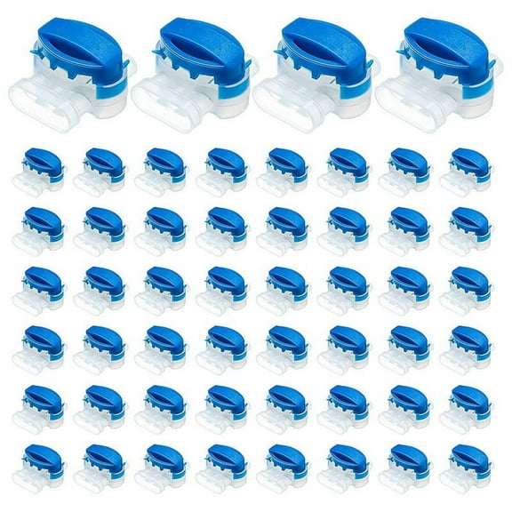 3 Way Wire Connectors Locks Wire Connectors Electrical 314-Box Wire Connectors Self-Stripping Pigtail Connectors 60Pcs,60 * Wire Connector,Blue