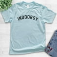 thumbnail image 2 of Kids Indoorsy Shirt, Youth Kids Boy Girl T-Shirt, Homebody Introvert Tee, Stay Home Social Distance Quarantine, Light Blue, Medium, 2 of 4