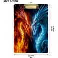 thumbnail image 2 of Acrylic Clipboards with Low Profile Clip, A4 Standard Size 9" x 12.5" File Holder for Writing Drawing, Clip Boards for Doctors Offices, Fire Dragon and Ice Dragon Gifts, 2 of 7