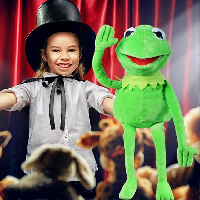 60cm Kermit the Frog Hand Puppet with Bag Soft Plush Stuffed Doll Toy Kids Birthday Gifts 26s