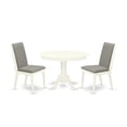 thumbnail image 2 of East West Furniture Hartland 3-piece Wood Dining Set in Linen White/Shitake, 2 of 6