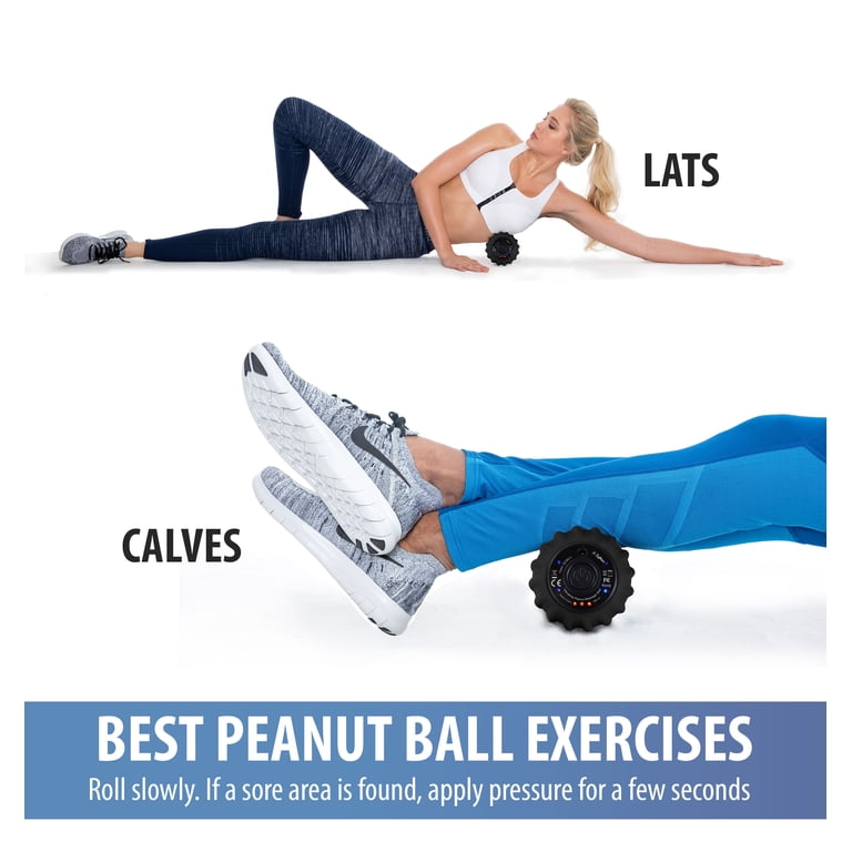 Zyllion Rechargeable Vibrating Peanut Massage Ball Roller for Muscle Pain,  Black - Walmart.com