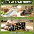 thumbnail image 3 of WonderStone Dinosaur Carrier Truck Toy, 20-Pcs Dinosaur Transport Car with Slide Track & Double-Sided Storage, Gift for Boys Ages 3+, 3 of 11