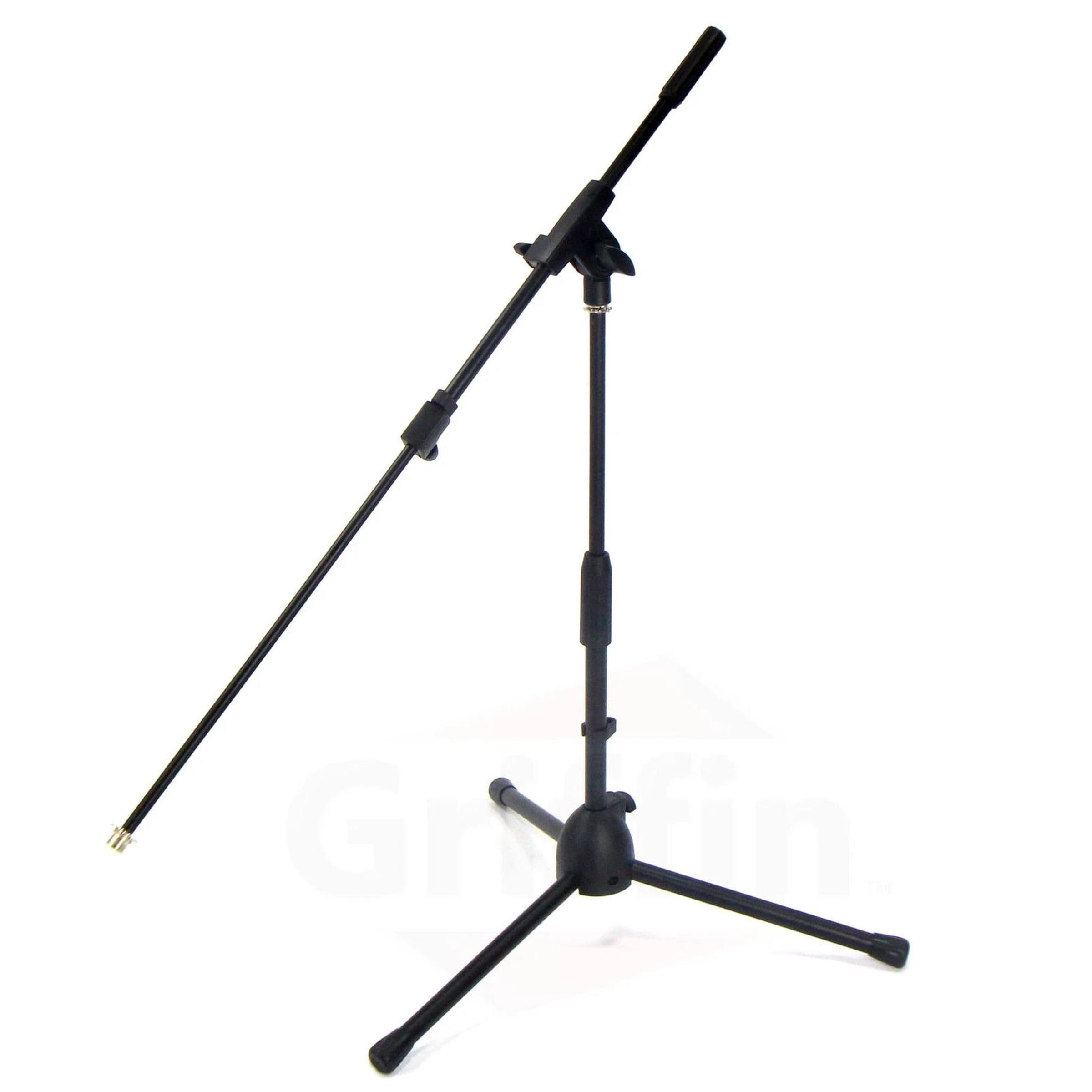 Short Mic Stand 2x BUNDLE | Telescoping Boom Guitar Amplifiers Bass Drum Desktop