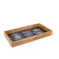 thumbnail image 1 of Gerson 94314EC Long Rectangular Mango Wood Serving Tray with Fish Pattern, 1 of 1