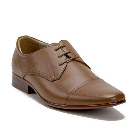 

Men s 79893 Leather Lined Cap Toe Lace Up Oxfords Dress Shoes Cognac Elephant 9.5