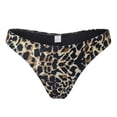 thumbnail image 2 of Women's Back Ruched Thong Bikini Bottoms Swimsuit Swimwear Beachwear Bathing Panty, Leopard, XL, 2 of 8