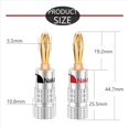 thumbnail image 5 of 200 Piezas Conector Banana 24K Cobre Chapado en BFA 4Mm Conector Banana Macho Altavoz Enchufe Audio Altavoz Cable Enchufe, 5 of 5