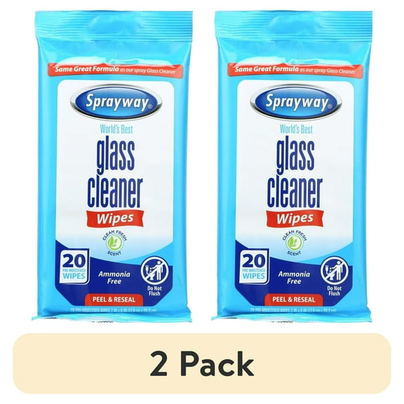 (2 pack) Sprayway Glass Cleaner Wipes 20/pack