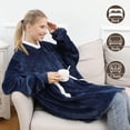 thumbnail image 2 of Manta con capucha, sudadera con capucha Sherpa de gran tamaño, suave, cálida, cómoda, gigante, talla única, azul, 11 Afortunado Sencillez, 2 of 5