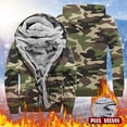 thumbnail image 4 of HAPIMO Rollbacks Men's Zip Up Hooded Winter Jacket Plush Warm Winter Fuzzy Sherpa Lined Camouflage Jackets Sports Pants Fleece Suit For Men Gray M, 4 of 6
