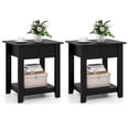thumbnail image 6 of Kepooman Set of 2 Modern Bedside Table with Drawer, 3-Tier NightStand with Open Shelf and Storage for Bedroom, Living Room, Home Office, Black, 6 of 8