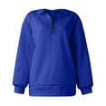 thumbnail image 5 of VV AVEORS Womens Oversized Sweatshirts Fall Fashion Hoodies Half Zip Casual Cozy Pullover Long Sleeve Shirts Clothes Blue L, 5 of 5