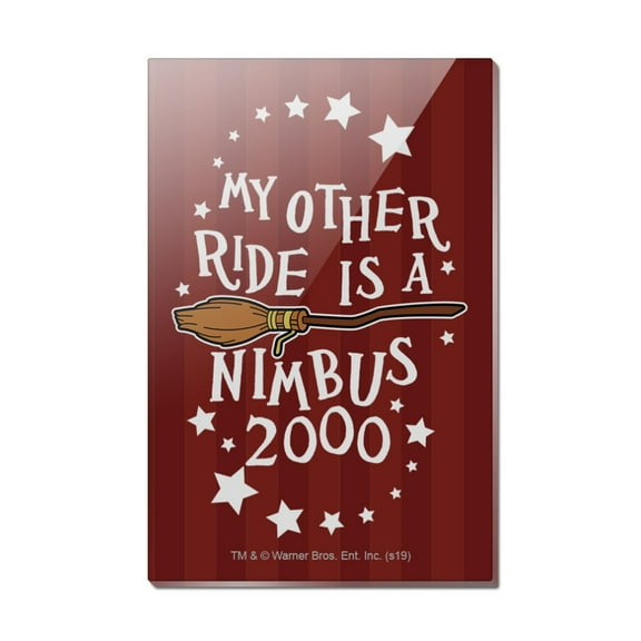 Harry Potter My Other Ride Is a Nimbus 2000 Rectangle Acrylic Fridge Refrigerator Magnet