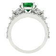 thumbnail image 4 of 3.06 ct Brilliant Round Cut Emerald 18K White Gold Solitaire with Accents Engagement Bridal Wedding Ring Band Set size 8.25, 4 of 7