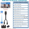 thumbnail image 3 of KSRplayer Convertidor de Arco HDMI a Audio Óptico de 192KHz – Plug & Play con Cable Integrado de 3.4ft/1.05M, Adaptador Extractor de Audio para TV a Barra de Sonido/altavoz,, 3 of 15