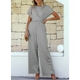 thumbnail image 7 of DOKOTOO One Piece Jumpsuits for Women Dressy Casual Tie Waist Playsuits Elegant Zipper Jumpsuits and Rompers, 7 of 7