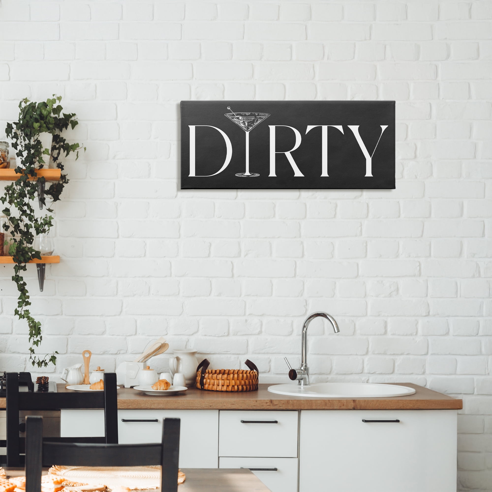 Stupell Industries Dirty Martini with Chalkboard Lettering Canvas Wall Art, design by Lettered and Lined