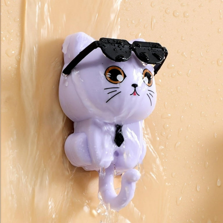 witspace Cat Key Holder, Creative Cat Shape Hooks, Pack Adhesive