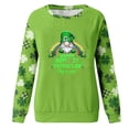 thumbnail image 2 of St Patricks Day Sweatshirt for Women 2025 Novelty Pullover Shamrock Printed Tops Leopard Long Sleeve T-Shirts Casual Blouse, 2 of 3