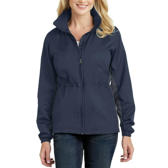 JustBlanks Womens Colorblock Full Zip Lightweight Windbreaker Jacket with Hood