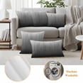 thumbnail image 5 of Grey Ombre Outdoor Pillow Covers 26x26 Set of 2, Waterproof Patio Throw Pillowcase Protectors, Contemporary Gradient Abstract Art Square Decorative Pillow Shams Cushion Covers for Seat Bed Couch Sofa, 5 of 8