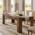 thumbnail image 4 of Finmind 78.74-inch Dining Table for 6-8, Large Farmhouse Kitchen Table with Sturdy Legs for Dining & Living Room, Dark Brown, 4 of 8