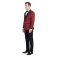 thumbnail image 3 of Tazzio Skinny Fit Satin Shawl Collar Double Breasted 2 Piece Tuxedo Suit Set, 3 of 4