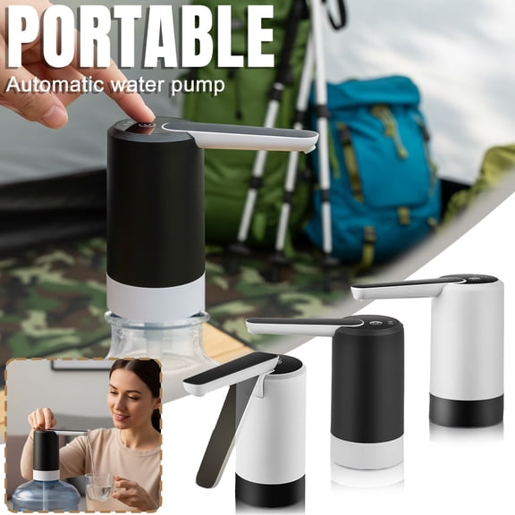 Electric Water Dispenser Pump for 5 Gallon Bottles - Portable Automatic Water Transfer Pump for Home & Office, with Rechargeable Battery (1*Water Pump   1*Silicone Tube   1*Charging Cable)